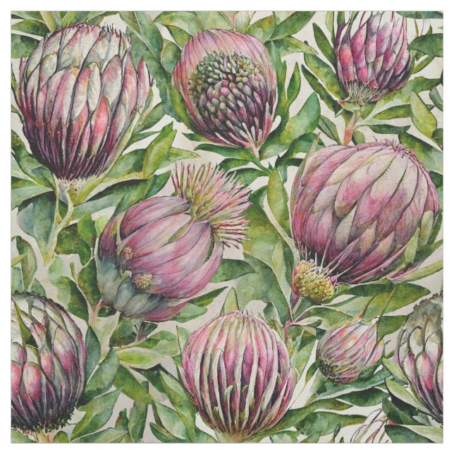 Tissu Motif de fleurs de thé rose et vert (Échantillon)