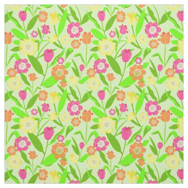 Tissu Motif de fleurs de tulipes modernes (Échantillon)