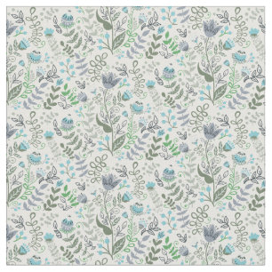 Tissu Motif de fleurs fantaisie d'art populaire polonais