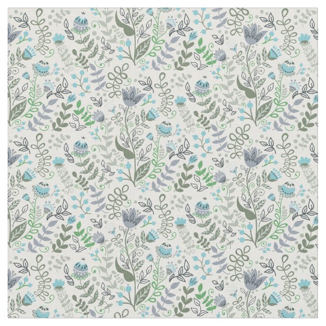 Tissu Motif de fleurs fantaisie d'art populaire polonais (Fermer)