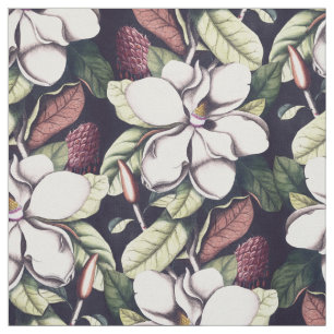 Tissu Motif de fleurs Magnolia
