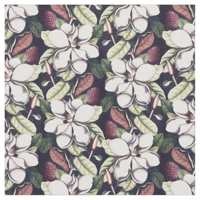 Tissu Motif de fleurs Magnolia (Fermer)