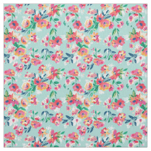 Tissu Motif de fleurs peint