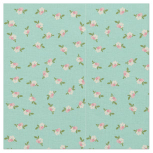 Tissu Motif de fleurs Vintage bleu