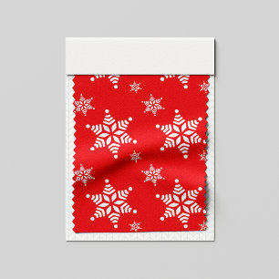 Tissu Motif de flocon de neige, Flakes blancs, Neige, Ro