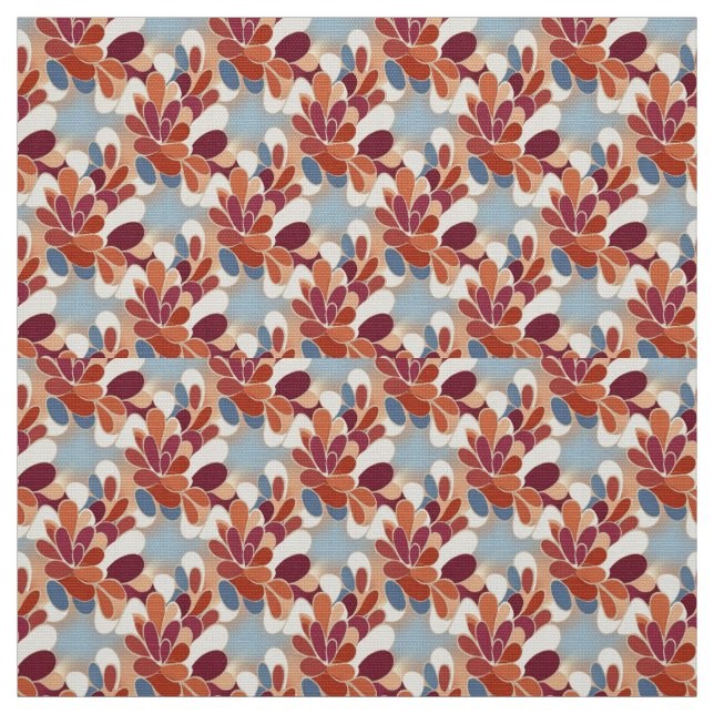 Tissu Motif de floraison de pétale rétro chaud (Échantillon)