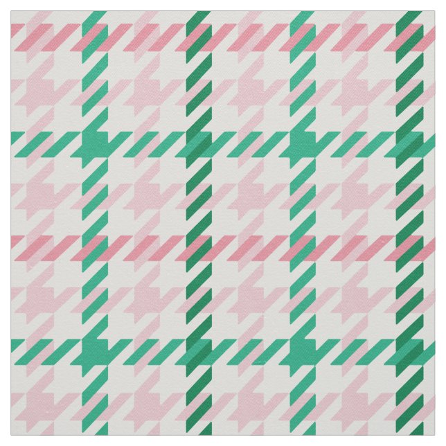 Tissu motif de fond rose et vert rétro (Échantillon)