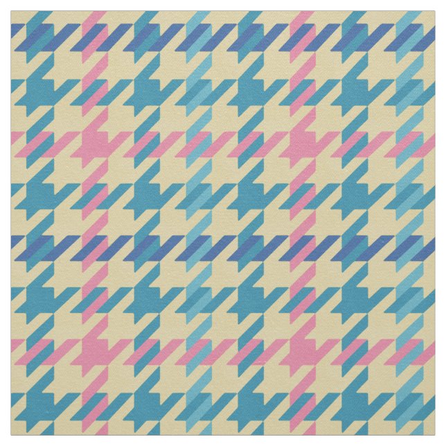 Tissu motif de fond turquoise rouge rétro (Échantillon)