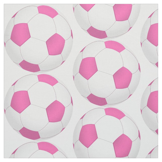 Tissu motif de football blanc rose (Échantillon)