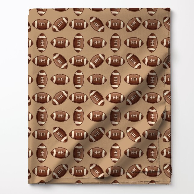 Tissu Motif de football marron mignon (Créateur téléchargé)