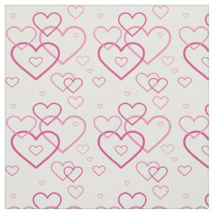 Tissu Motif de formes de cœur rose