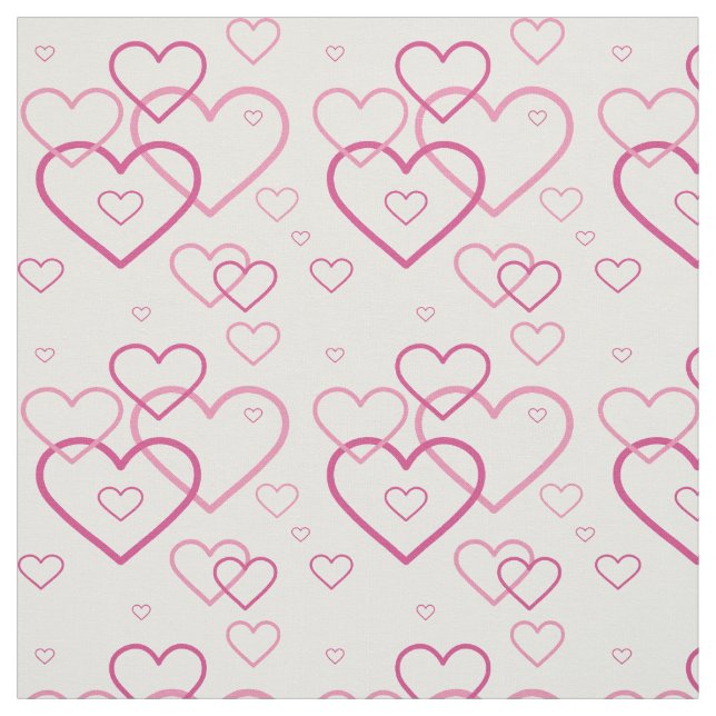 Tissu Motif de formes de cœur rose (Échantillon)