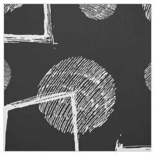 Tissu Motif de formes géométriques abstraites en noir et