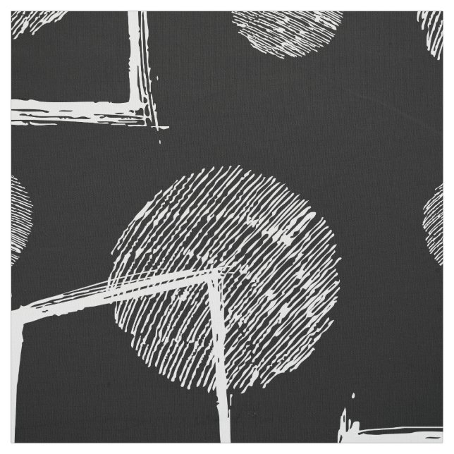 Tissu Motif de formes géométriques abstraites en noir et (Échantillon)