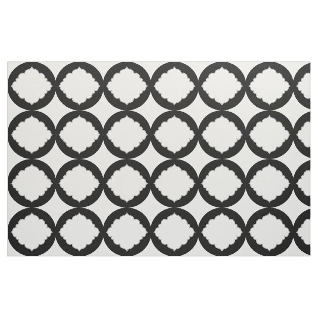 Tissu Motif De Formes Géométriques Noir Et Blanc (Fat Quarter)