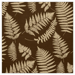 Tissu Motif de fougère boisée, Brown et beige