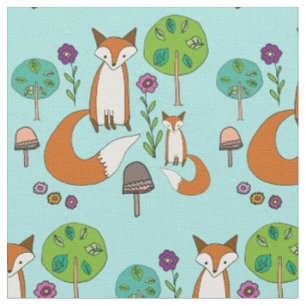 Tissu Motif de Fox