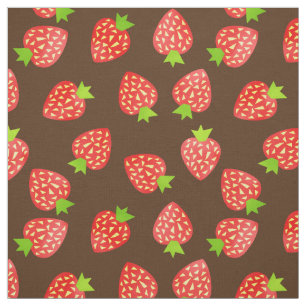 Tissu Motif de fraise couleur assez Brown ou faite sur