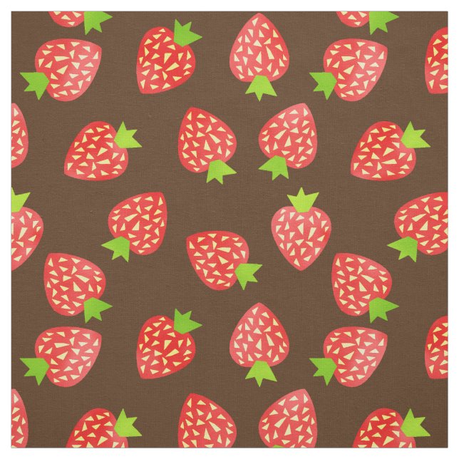 Tissu Motif de fraise couleur assez Brown ou faite sur (Échantillon)