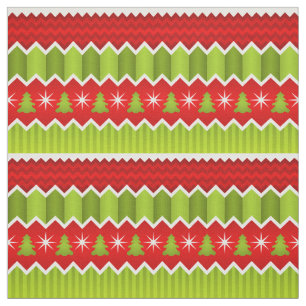 Tissu Motif De Frappes Chevron Rouge Et Vert Noël