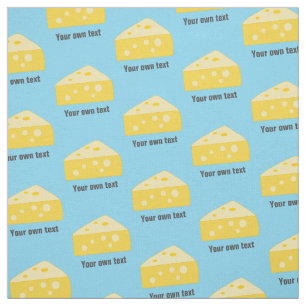 Tissu Motif de fromage amusant style toon - texte propre