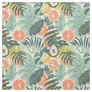 Tissu Motif de fruit tropical pêche
