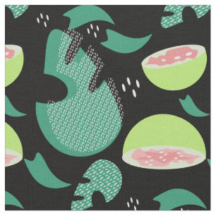 Tissu Motif de fruit vert rose de verdure de goyave