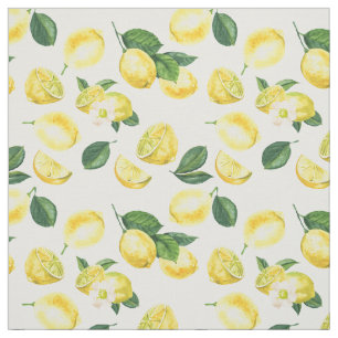 Tissu Motif de fruits aux citrons jaunes