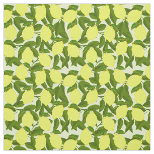Tissu Motif de fruits aux citrons jaunes d'été