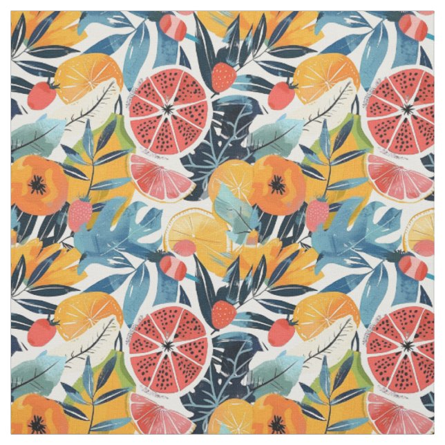Tissu Motif de fruits d'agrumes (Échantillon)