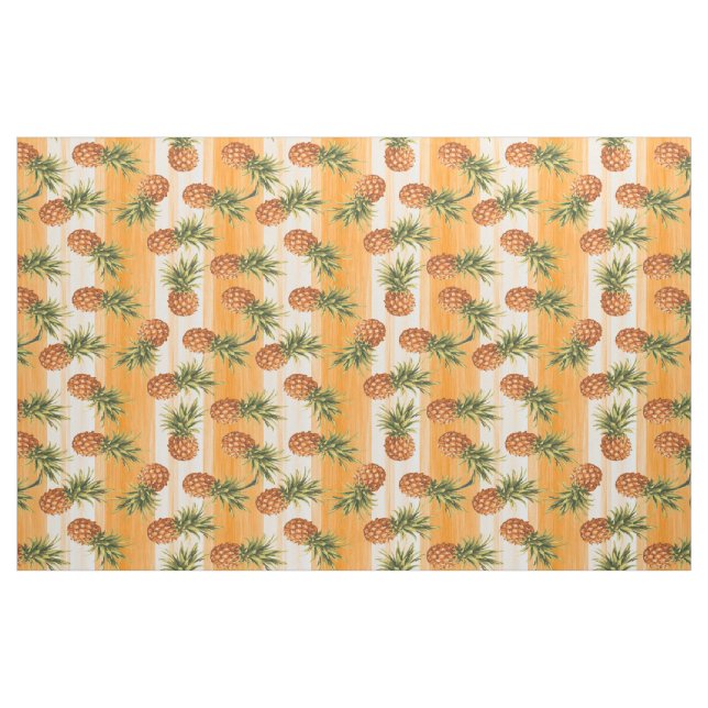 Tissu Motif de fruits d'ananas vert orange (Fat Quarter)