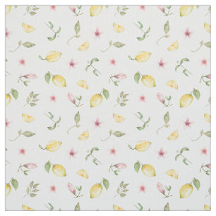 Tissu Motif de fruits de citron jaune brillant d'été mod