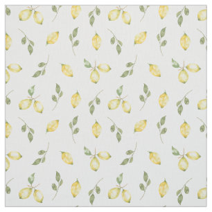 Tissu Motif de fruits de citron jaune brillant d'été mod