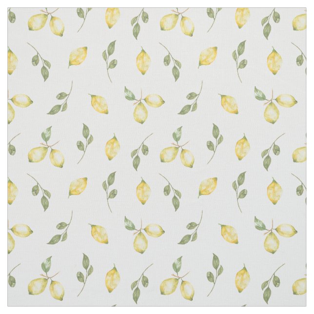 Tissu Motif de fruits de citron jaune brillant d'été mod (Échantillon)