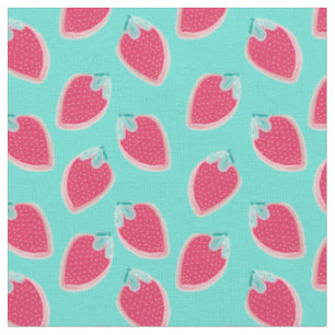 Tissu Motif de fruits de fraise cuite