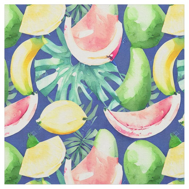 Tissu Motif de fruits tropicaux (Fermer)