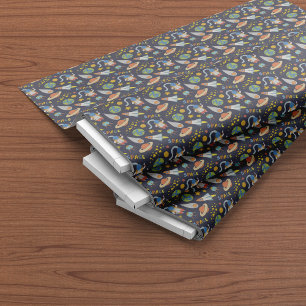 Tissu Motif de fusée spatiale d'astronaute mignon