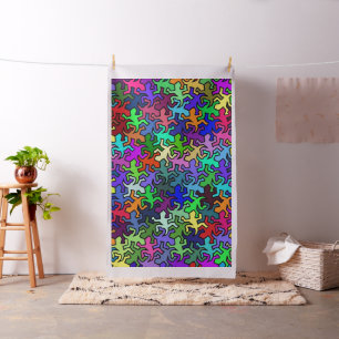 Tissu Motif de Geckos de mosaïque - coloré