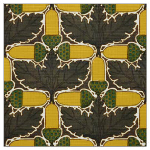 Tissu Motif de glands et de feuilles de chêne Craftsman