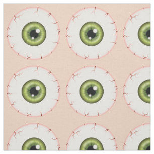 Tissu Motif de globe oculaire vert Halloween globe ocula