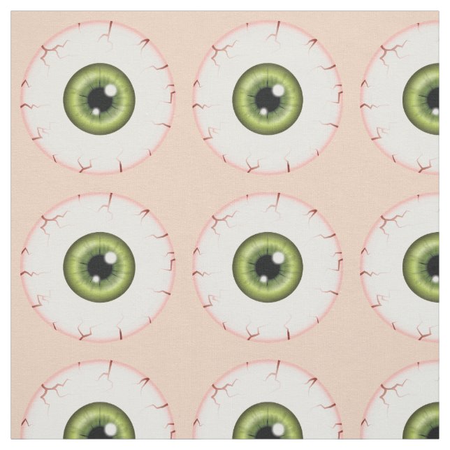 Tissu Motif de globe oculaire vert Halloween globe ocula (Échantillon)
