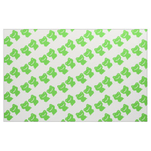 Tissu Motif de grenouilles vertes et blanches