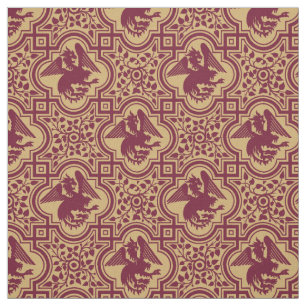 Tissu Motif de Griffin Dragon Germanique Médiéval