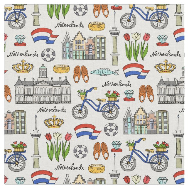 Tissu Motif de griffonnage de Netherland (Fermer)