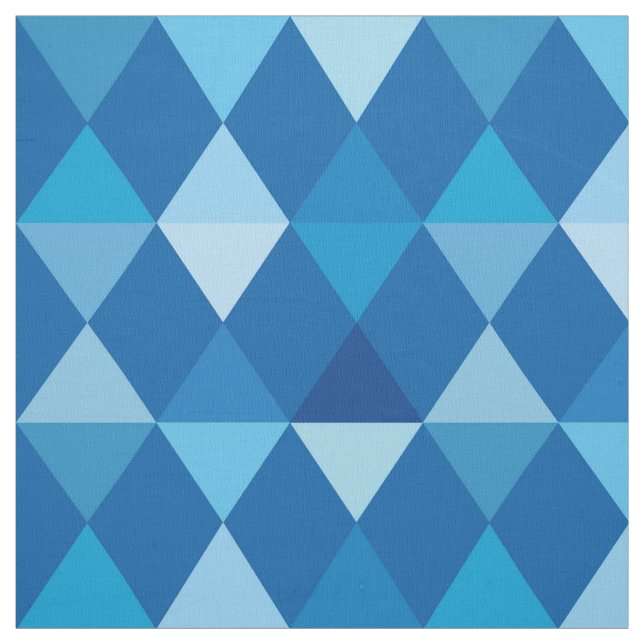 Tissu Motif de harlequin/diamant - bleus de denim (Échantillon)