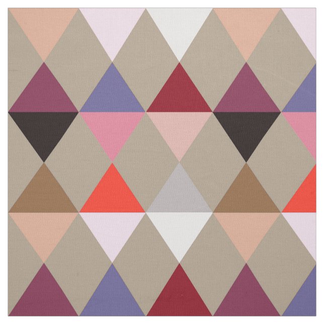 Tissu Motif de harlequin/diamant - Taupe multi (Échantillon)