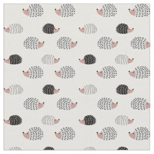 Tissu motif de hérisson noir et blanc