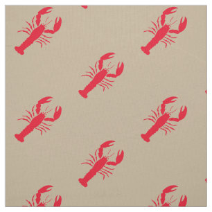 Tissu motif de homard rouge