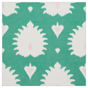 Tissu motif de ikat rose vert à texture moderne