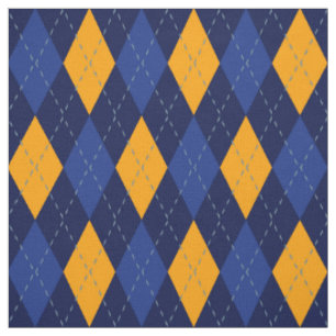 Tissu Motif de Jacquard bleu et jaune or de la Marine